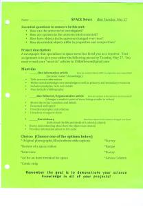 Space journalism. Haven't done.  Don't know if I can.