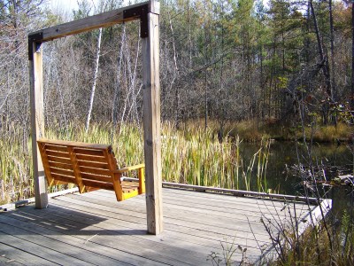 A swing at the pond on Schmeeckle's Trail of Reflections. 